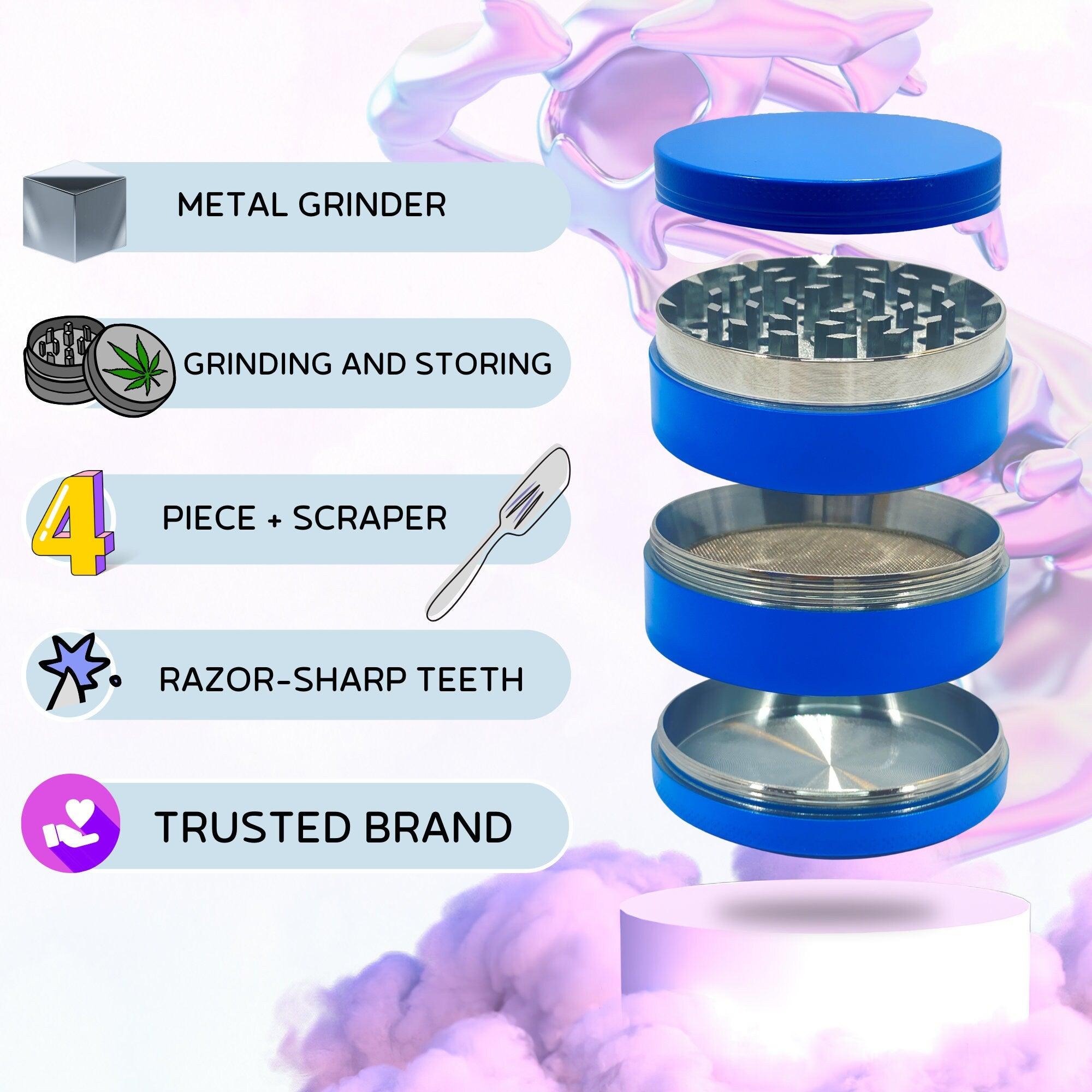 Blue Weed Grinder | Matte grinder, Cute cannabis grinder, Fine weed accessories, Big Herb grinder, Strong grinder, 4 pieces grinders, girly