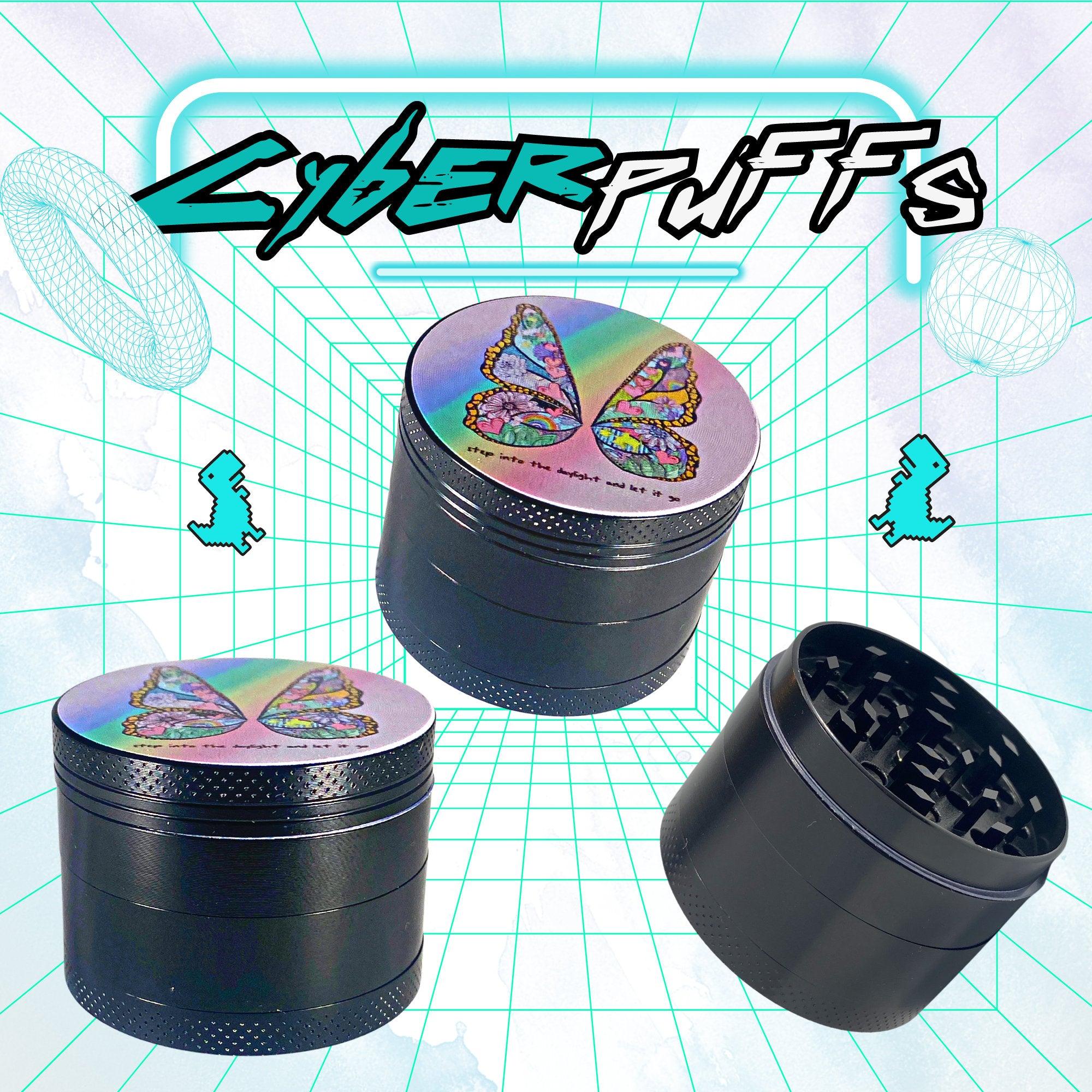 Butterfly Cute Weed Grinder | Rainbow, cannabis grinders, weed accessories, 4 piece grinder, cannabis, Pink Psychedelic Trippy Herb Girly