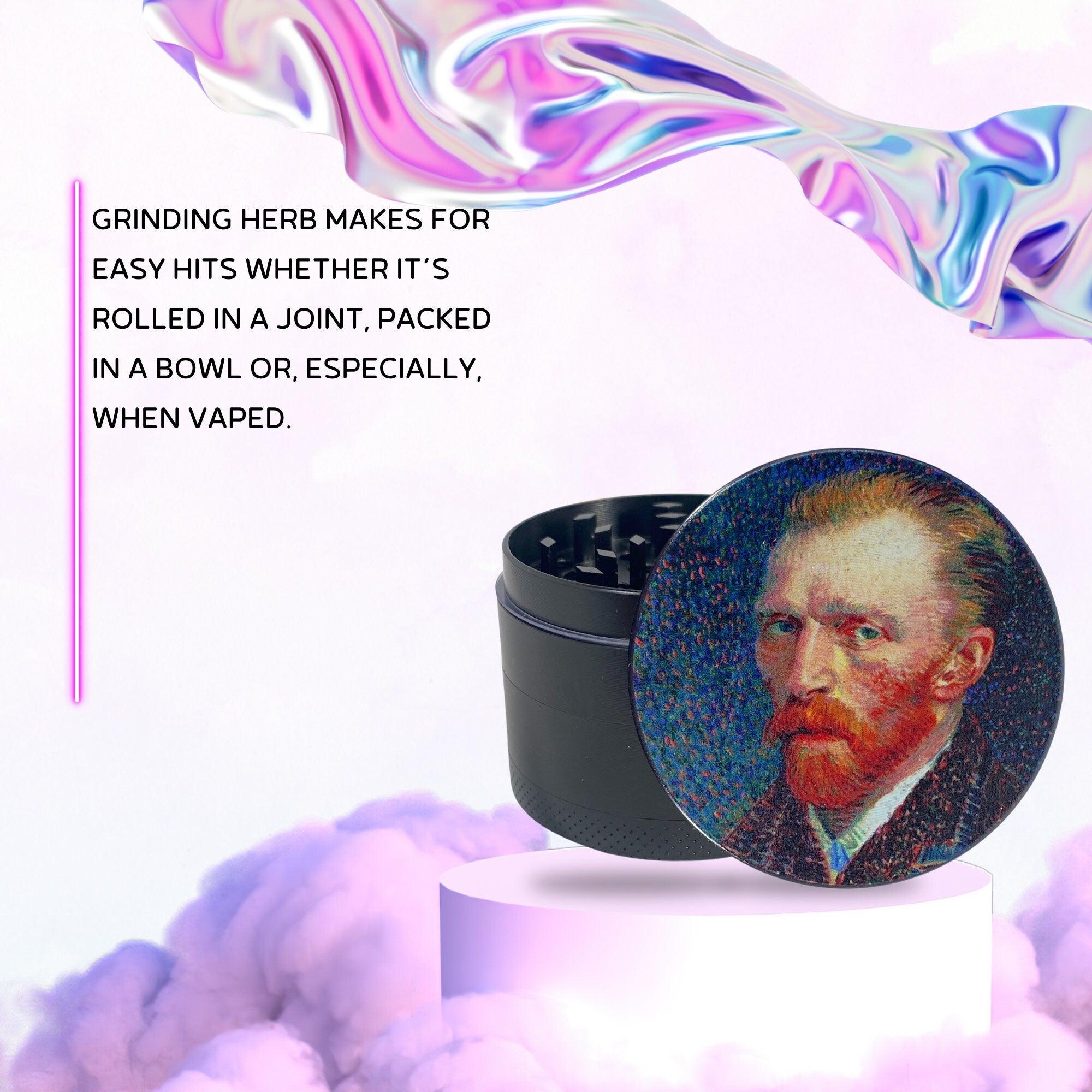 Van Gogh Weed Grinder | Art grinder, modern , cannabis grinders, weed accessories, 4 piece, cannabis, Pink Psychedelic Trippy Herb Girly