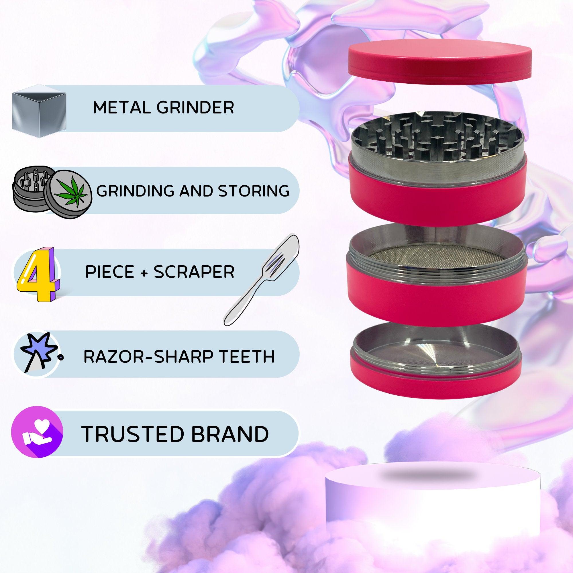 Colorful Weed Grinder | Pink grinder, Red cannabis grinder, Cool weed accessories, Big Herb grinder, Best grinder, 4 pieces grinders, girly