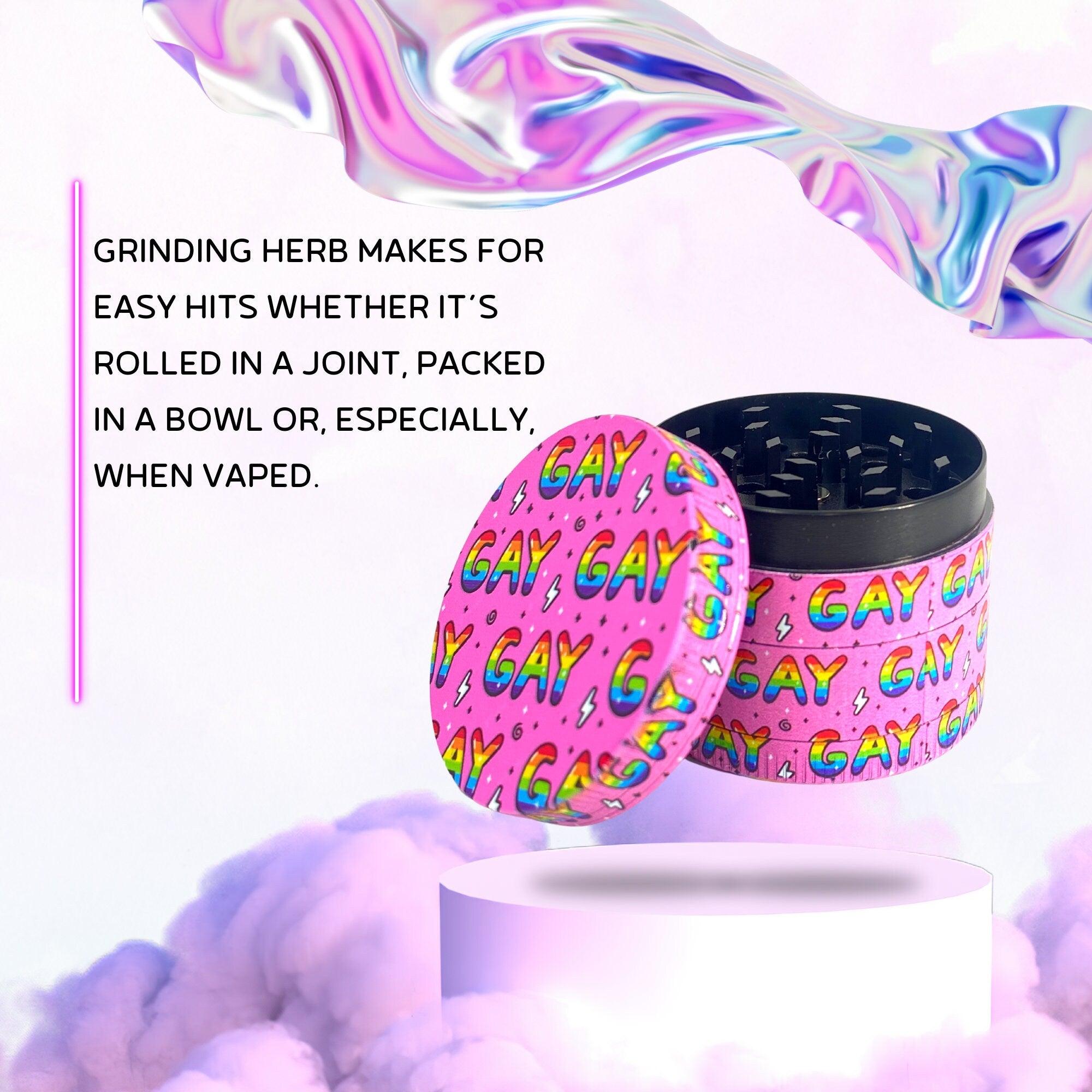 Weed Grinder | Pride Love, Best Friend gift, cannabis grinders, weed accessories, Gay, Prank Gift 4 piece grinder, cannabis, Pink Herb Girly
