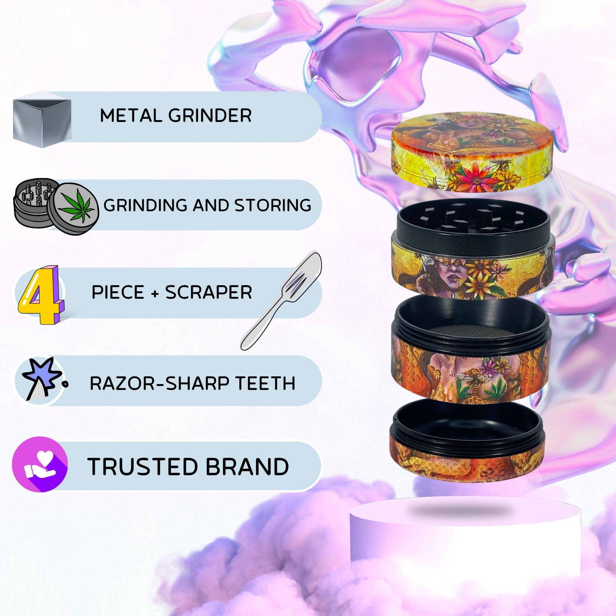 Weed Grinder | African Cool Funny, Men marijuana, cannabis grinders, accessories, 4 piece, cannabis, Pink Psychedelic Trippy Herb Girly bong
