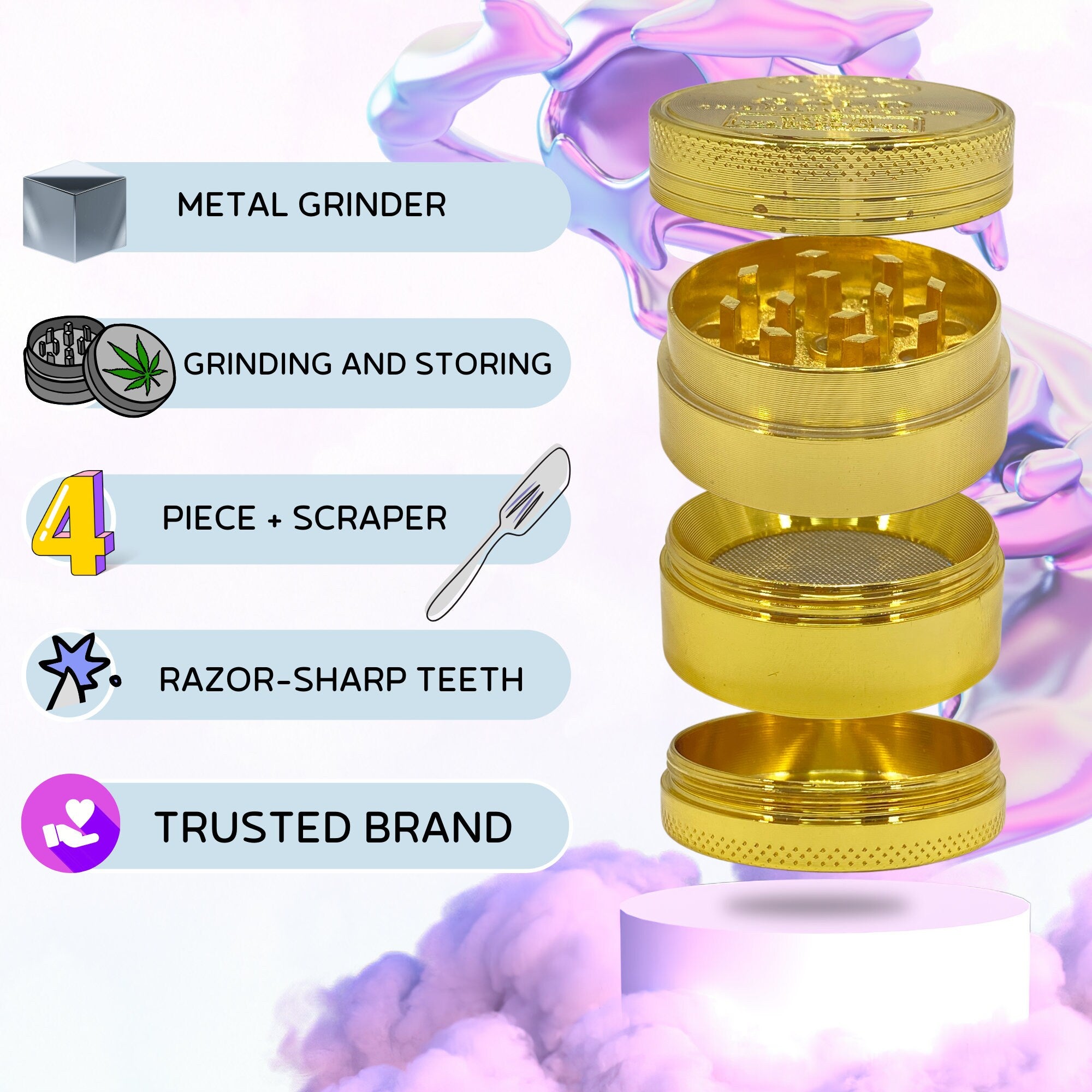 Gold Weed Grinder | Pocket size, Spice cannabis grinders, weed accessories, Luxury Herb grinder, Girly grinder, Tobacco Crusher Smoke,Golden