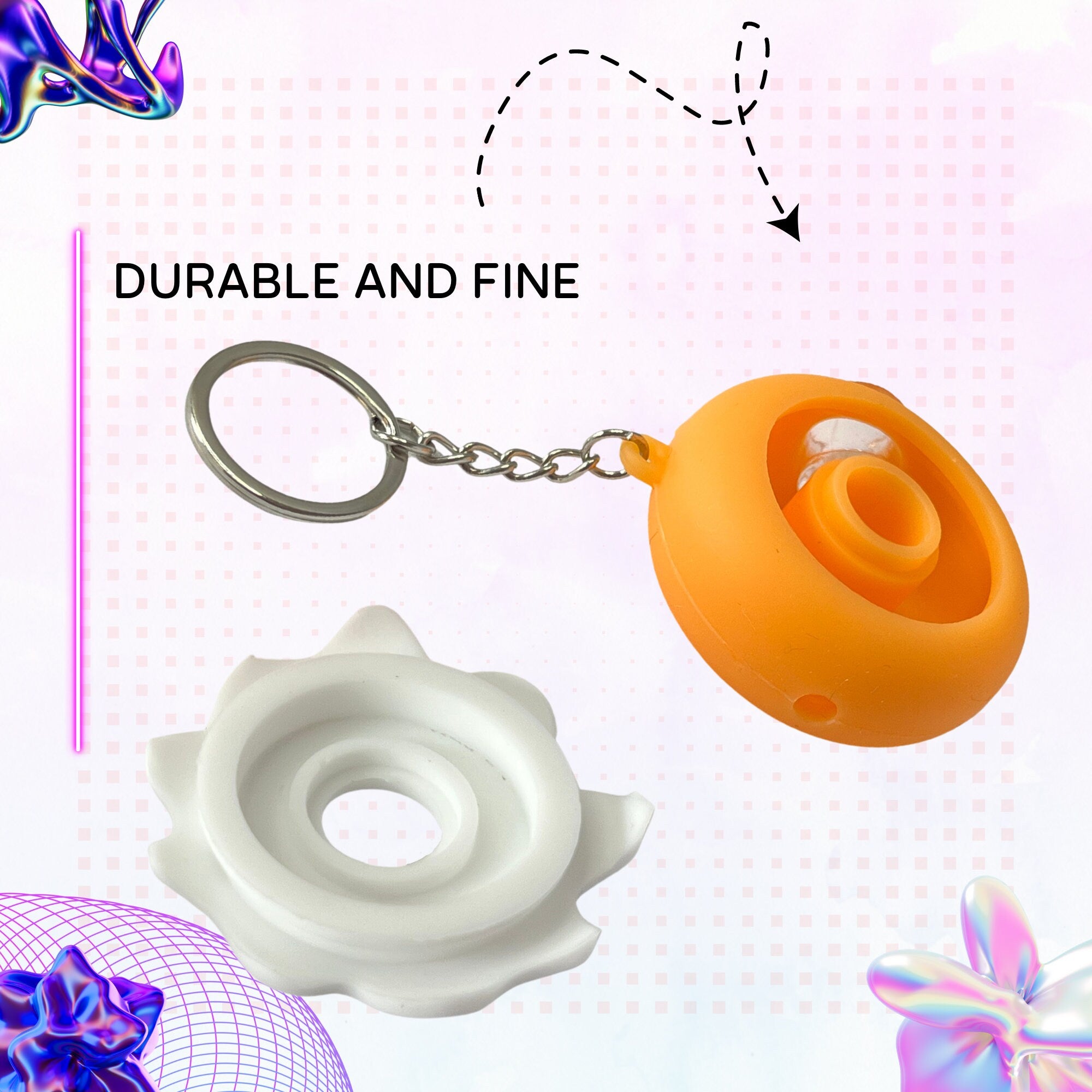 Donut Silicone Pipe Collectible: Cute Smoking Pipe + Glass Bowl Unbreakable Pipe, Girly Keychain Pipe, Cool Pipe, 420 Smoking Pipe gift